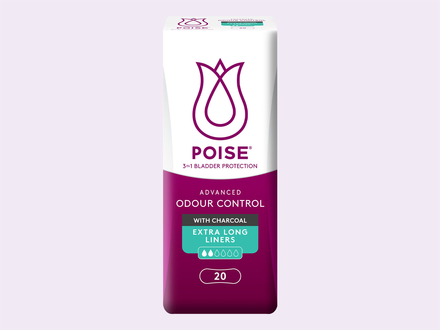Poise® Bladder Leaks, Extra Coverage 2-in-1 Liners